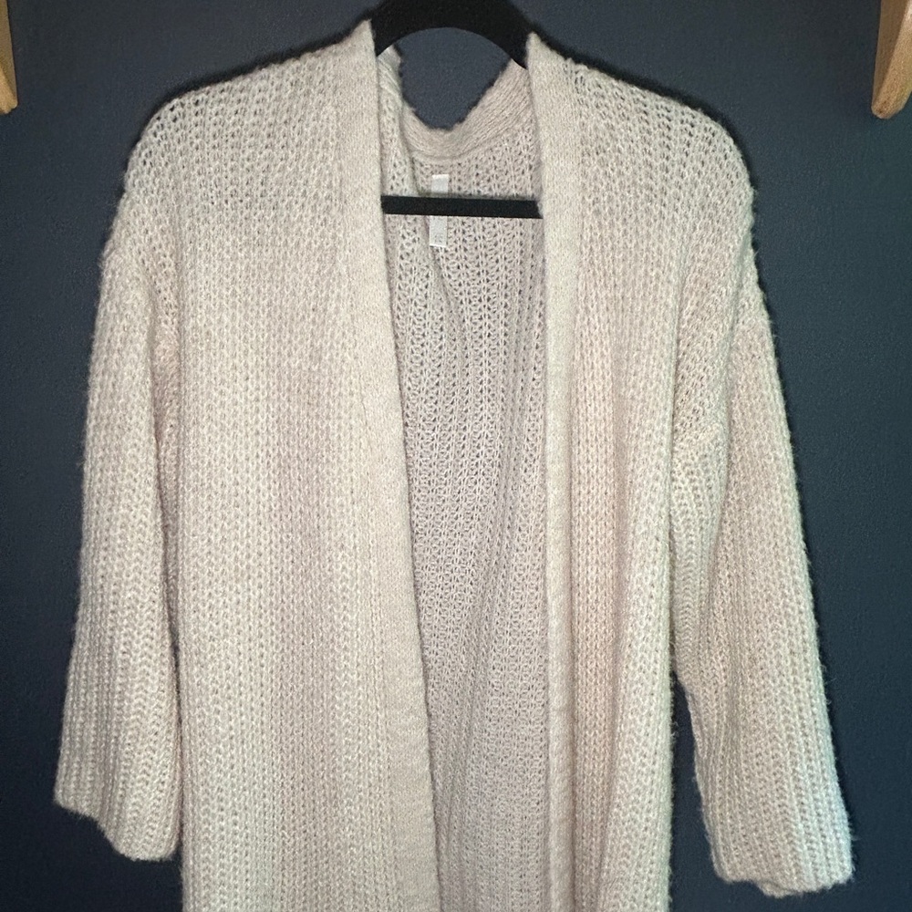 Open-Front Women's Cardigan Sweater in Soft Cream